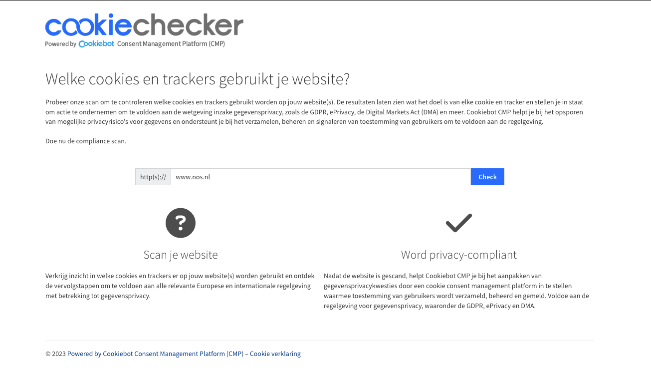 Screenshot van site 1